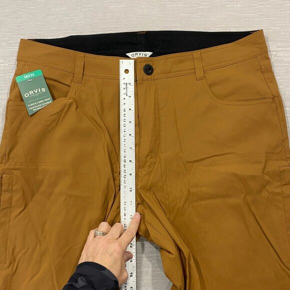 Orvis Fleece Lined Tech Pants Mens 38 x 32 Brown Water Repellent Insulated - Picture 13 of 15